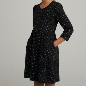 Emma & Elsa Super Soft Black White Polka Dot Dress with Pockets Size 12